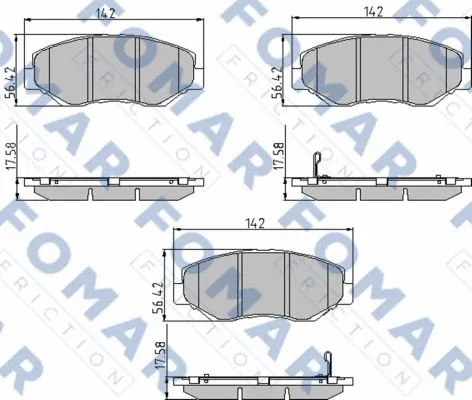 FO 911681 FOMAR Friction Комплект тормозных колодок, дисковый тормоз (фото 1)