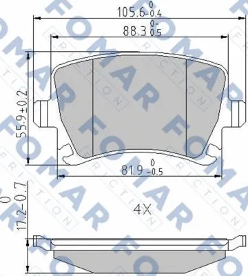 FO 912381 FOMAR Friction Комплект тормозных колодок, дисковый тормоз (фото 1)