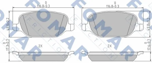 FO 913581 FOMAR Friction Комплект тормозных колодок, дисковый тормоз (фото 1)