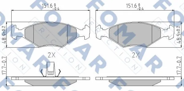 FO 913881 FOMAR Friction Комплект тормозных колодок, дисковый тормоз (фото 1)