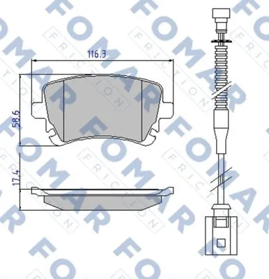 FO 913981 FOMAR Friction Комплект тормозных колодок, дисковый тормоз (фото 1)