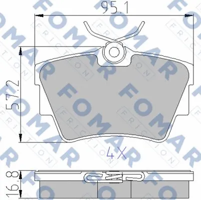 FO 920281 FOMAR Friction Комплект тормозных колодок, дисковый тормоз (фото 1)