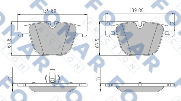 FO 920881 FOMAR Friction Комплект тормозных колодок, дисковый тормоз (фото 1)