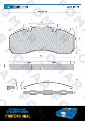 FO 923281 FOMAR Friction Комплект тормозных колодок, дисковый тормоз (фото 1)