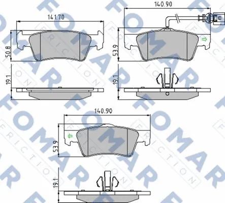 FO 923581 FOMAR Friction Комплект тормозных колодок, дисковый тормоз (фото 1)