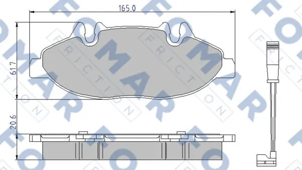 FO 923781 FOMAR Friction Комплект тормозных колодок, дисковый тормоз (фото 1)