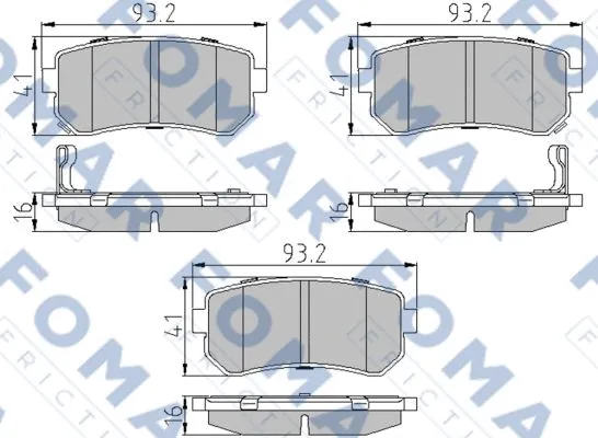 FO 924081 FOMAR Friction Комплект тормозных колодок, дисковый тормоз (фото 1)