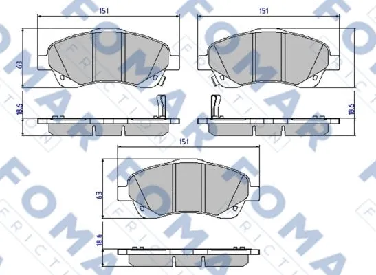 FO 924281 FOMAR Friction Комплект тормозных колодок, дисковый тормоз (фото 1)