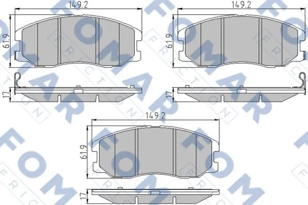 FO 930881 FOMAR Friction Комплект тормозных колодок, дисковый тормоз (фото 1)