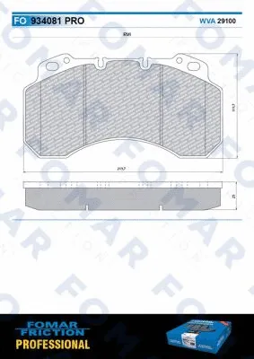 FO 934081 FOMAR Friction Комплект тормозных колодок, дисковый тормоз (фото 1)