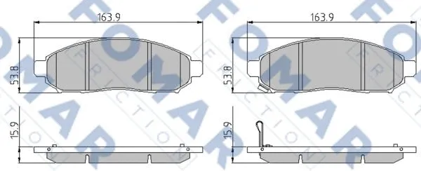 FO 935081 FOMAR Friction Комплект тормозных колодок, дисковый тормоз (фото 1)