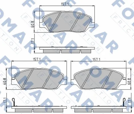 FO 935381 FOMAR Friction Комплект тормозных колодок, дисковый тормоз (фото 1)