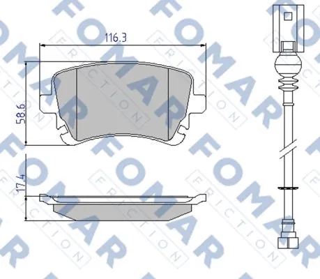 FO 936681 FOMAR Friction Комплект тормозных колодок, дисковый тормоз (фото 1)