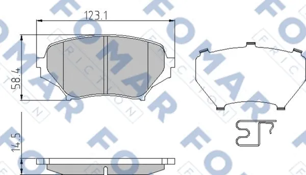 FO 948681 FOMAR Friction Комплект тормозных колодок, дисковый тормоз (фото 1)