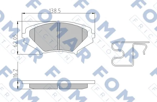 FO 968881 FOMAR Friction Комплект тормозных колодок, дисковый тормоз (фото 1)