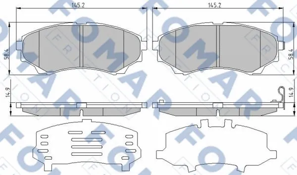 FO 969181 FOMAR Friction Комплект тормозных колодок, дисковый тормоз (фото 1)