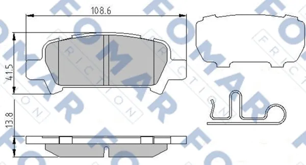 FO 994181 FOMAR Friction Комплект тормозных колодок, дисковый тормоз (фото 1)