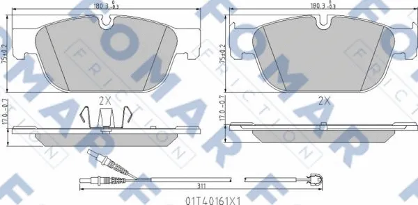 FO 996781 FOMAR Friction Комплект тормозных колодок, дисковый тормоз (фото 1)