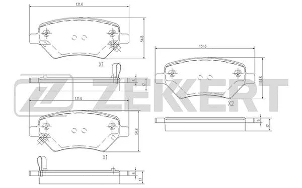 BS-1001 ZEKKERT Комплект тормозных колодок, дисковый тормоз (фото 1)