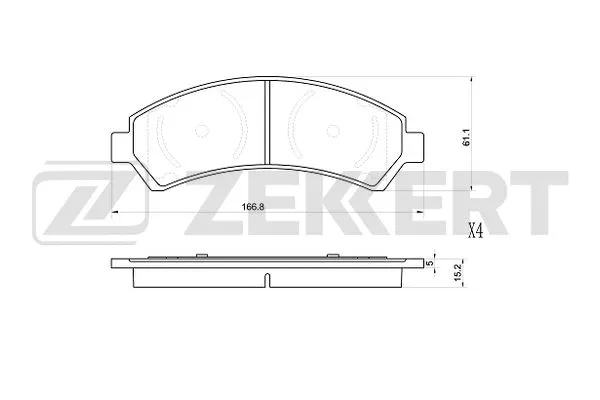 BS-1006 ZEKKERT Комплект тормозных колодок, дисковый тормоз (фото 1)