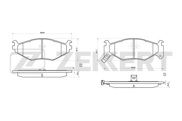 BS-1025 ZEKKERT Комплект тормозных колодок, дисковый тормоз (фото 1)