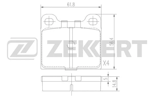 BS-1049 ZEKKERT Комплект тормозных колодок, дисковый тормоз (фото 1)