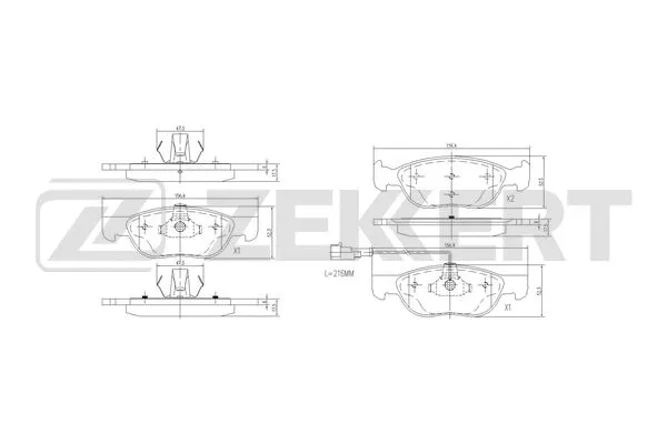 BS-1075 ZEKKERT Комплект тормозных колодок, дисковый тормоз (фото 1)