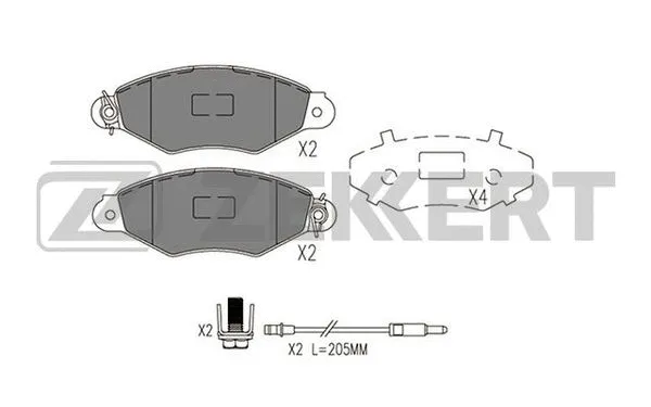 BS-1088 ZEKKERT Комплект тормозных колодок, дисковый тормоз (фото 1)
