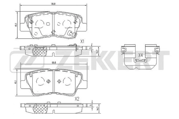 BS-1095 ZEKKERT Комплект тормозных колодок, дисковый тормоз (фото 1)