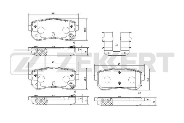 BS-1099 ZEKKERT Комплект тормозных колодок, дисковый тормоз (фото 1)