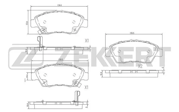 BS-1109 ZEKKERT Комплект тормозных колодок, дисковый тормоз (фото 1)