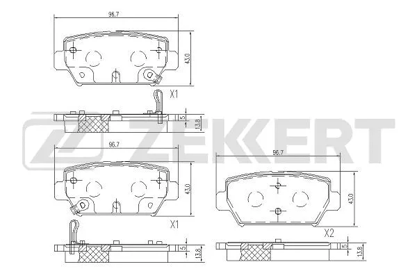 BS-1124 ZEKKERT Комплект тормозных колодок, дисковый тормоз (фото 1)