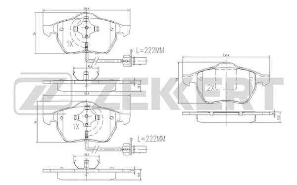 BS-1131 ZEKKERT Комплект тормозных колодок, дисковый тормоз (фото 1)