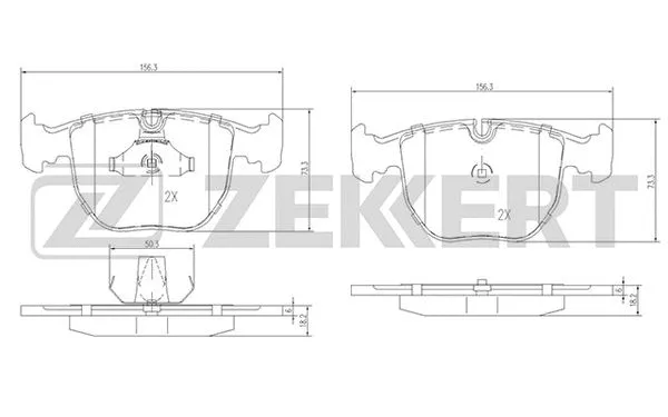 BS-1150 ZEKKERT Комплект тормозных колодок, дисковый тормоз (фото 1)