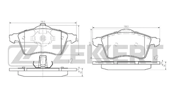 BS-1157 ZEKKERT Комплект тормозных колодок, дисковый тормоз (фото 1)