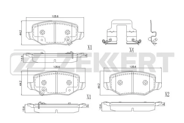 BS-1178 ZEKKERT Комплект тормозных колодок, дисковый тормоз (фото 1)