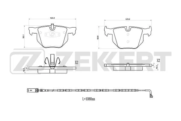 BS-1196 ZEKKERT Комплект тормозных колодок, дисковый тормоз (фото 1)