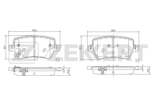 BS-1209 ZEKKERT Комплект тормозных колодок, дисковый тормоз (фото 1)
