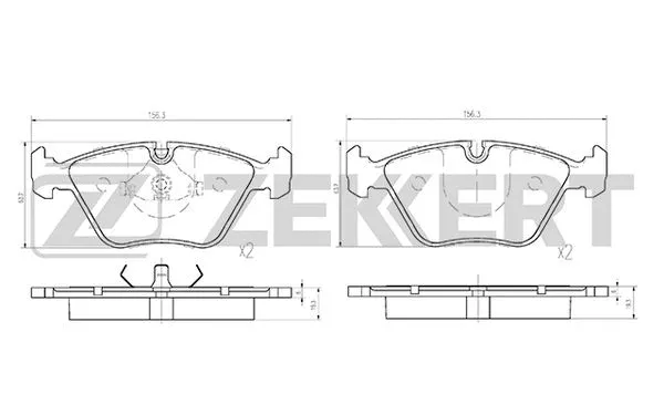 BS-1210 ZEKKERT Комплект тормозных колодок, дисковый тормоз (фото 1)