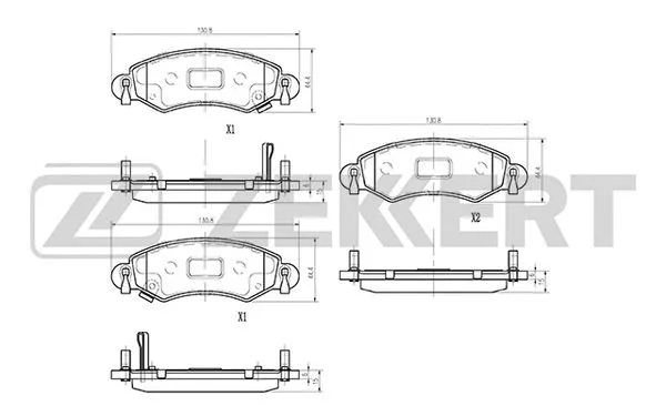 BS-1222 ZEKKERT Комплект тормозных колодок, дисковый тормоз (фото 1)