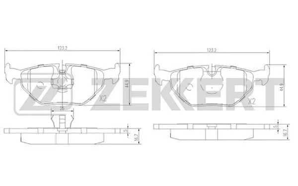 BS-1232 ZEKKERT Комплект тормозных колодок, дисковый тормоз (фото 1)
