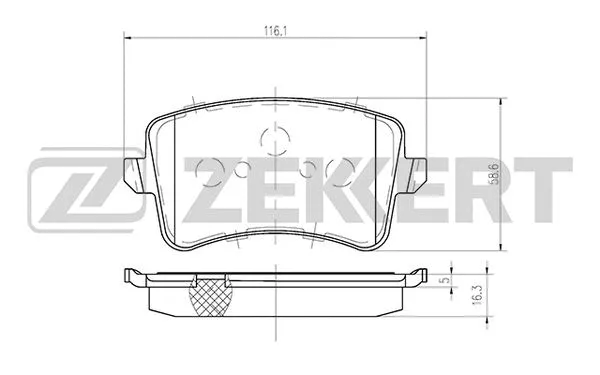 BS-1243 ZEKKERT Комплект тормозных колодок, дисковый тормоз (фото 1)