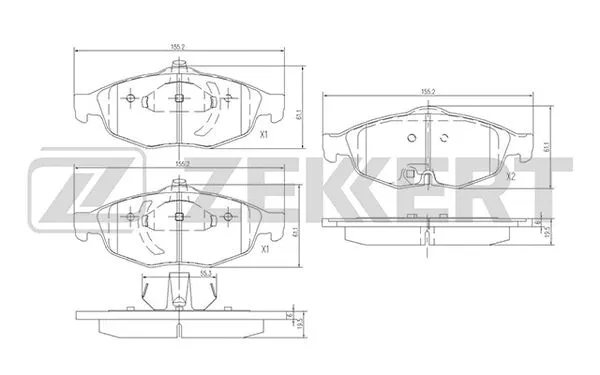 BS-1275 ZEKKERT Комплект тормозных колодок, дисковый тормоз (фото 1)