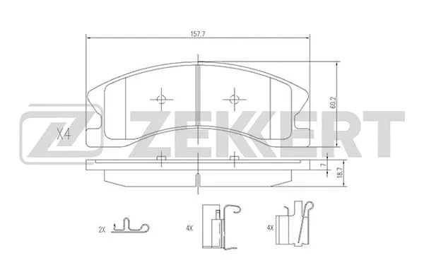 BS-1278 ZEKKERT Комплект тормозных колодок, дисковый тормоз (фото 1)