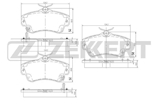 BS-1279 ZEKKERT Комплект тормозных колодок, дисковый тормоз (фото 1)