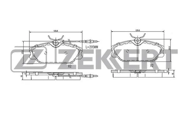 BS-1281 ZEKKERT Комплект тормозных колодок, дисковый тормоз (фото 1)