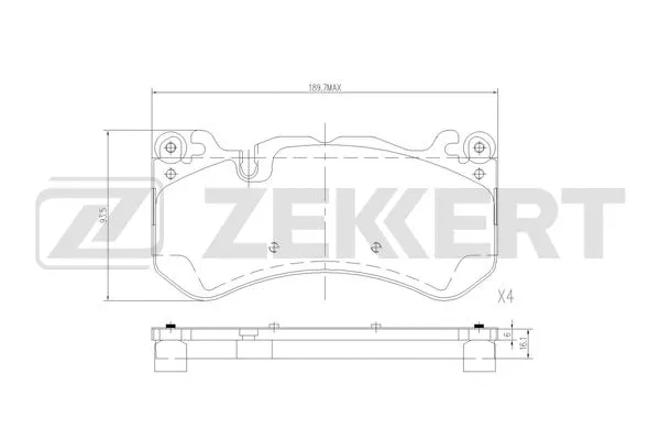 BS-1287 ZEKKERT Комплект тормозных колодок, дисковый тормоз (фото 1)