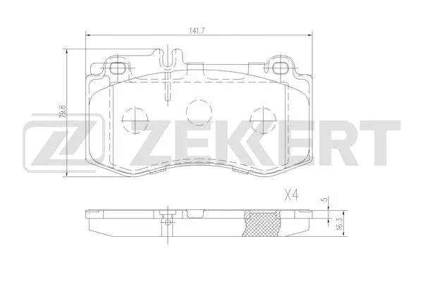 BS-1317 ZEKKERT Комплект тормозных колодок, дисковый тормоз (фото 1)