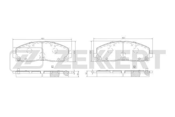 BS-1335 ZEKKERT Комплект тормозных колодок, дисковый тормоз (фото 1)