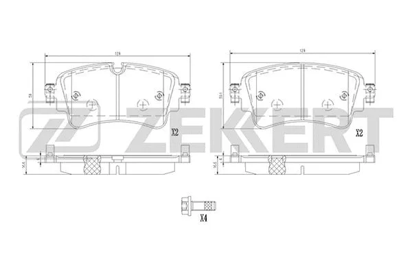 BS-1362 ZEKKERT Комплект тормозных колодок, дисковый тормоз (фото 1)